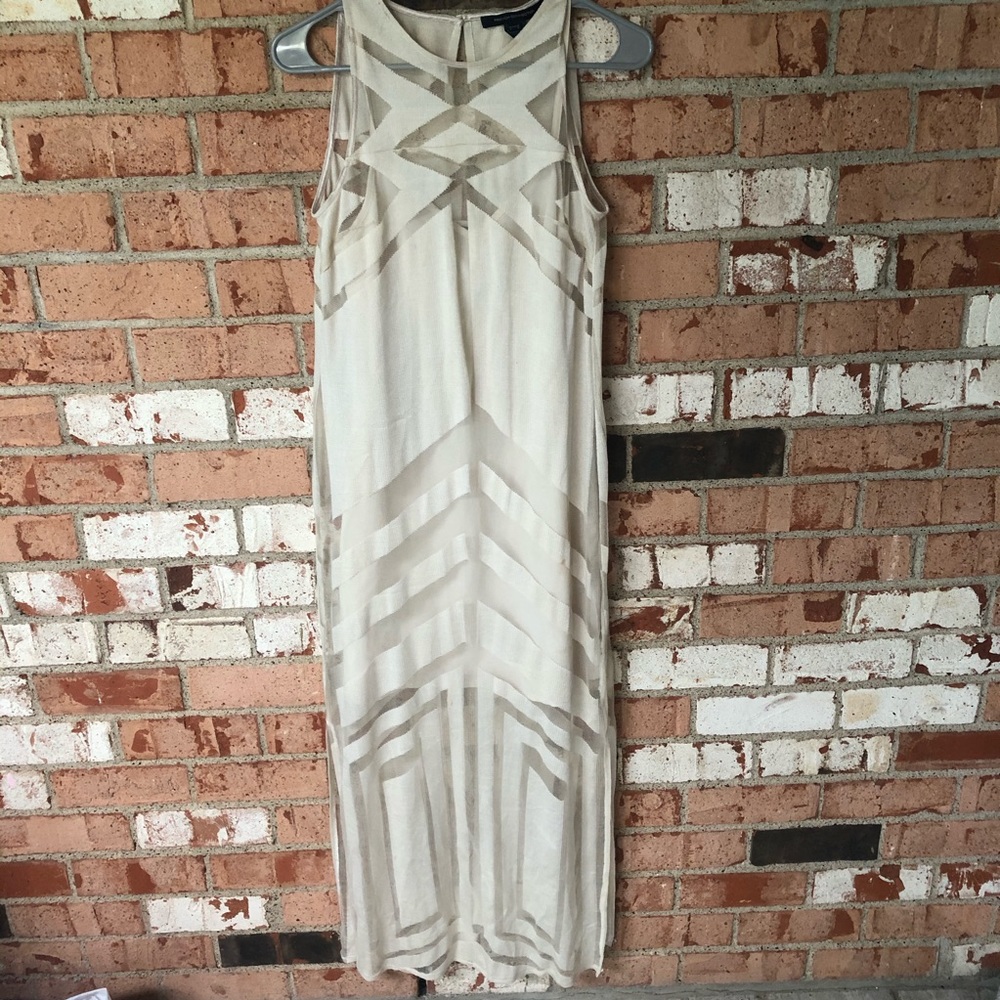 FRENCH CONNECTION beige dress with slip